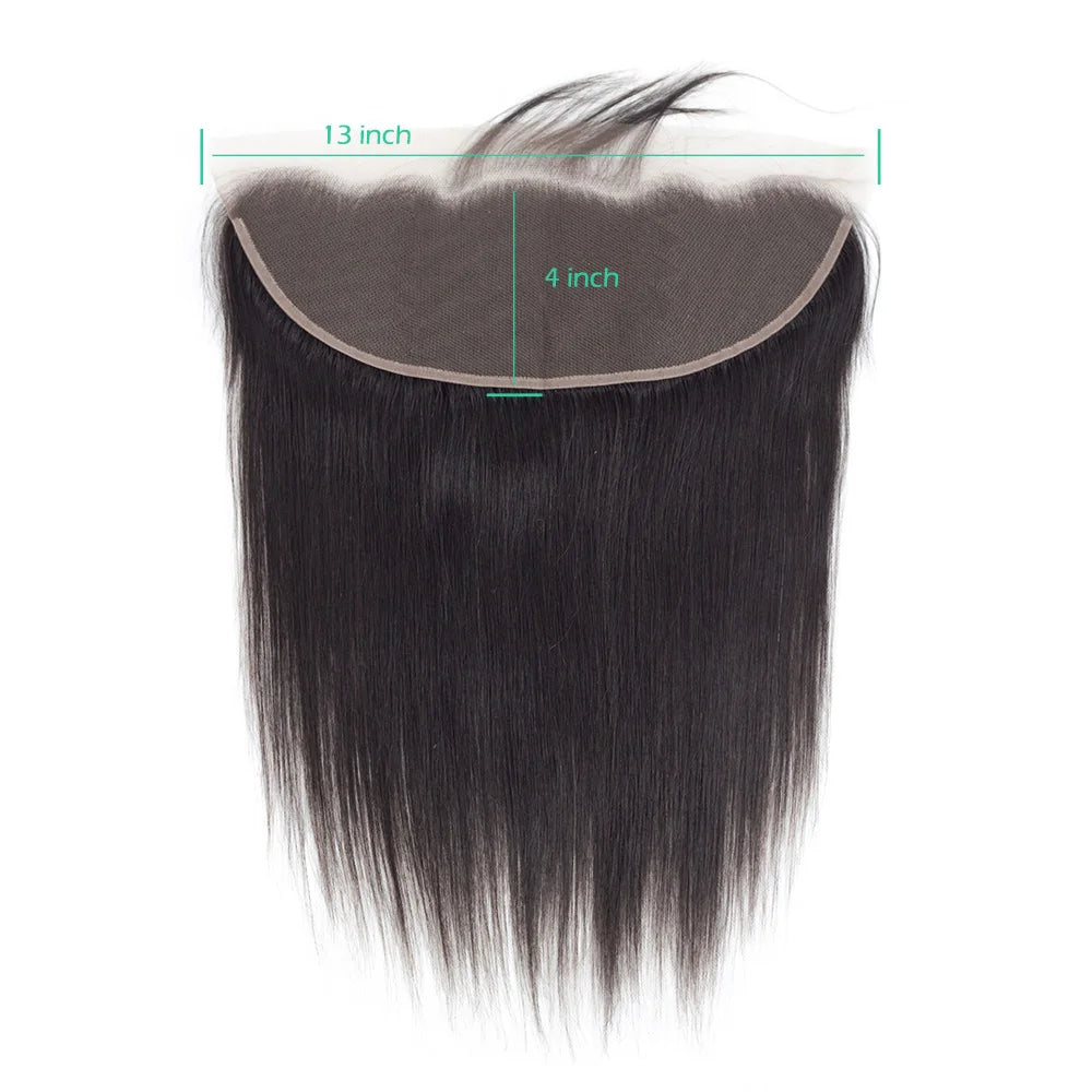 Straight Closure Human Hair Ear To Ear Transparent Frontal Lace