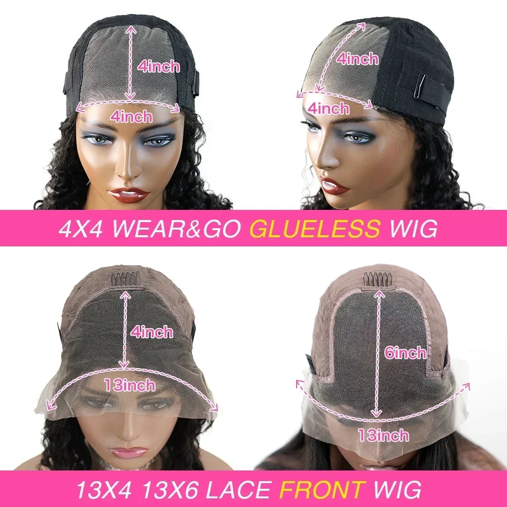 Kinky Curly Wigs Lace Frontal Wig Glueless Human Hair