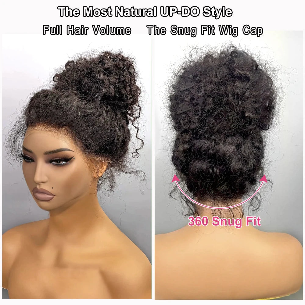 Invisible Strap 360 HD Full Lace Glueless Wig Deep Wave Frontal Wig