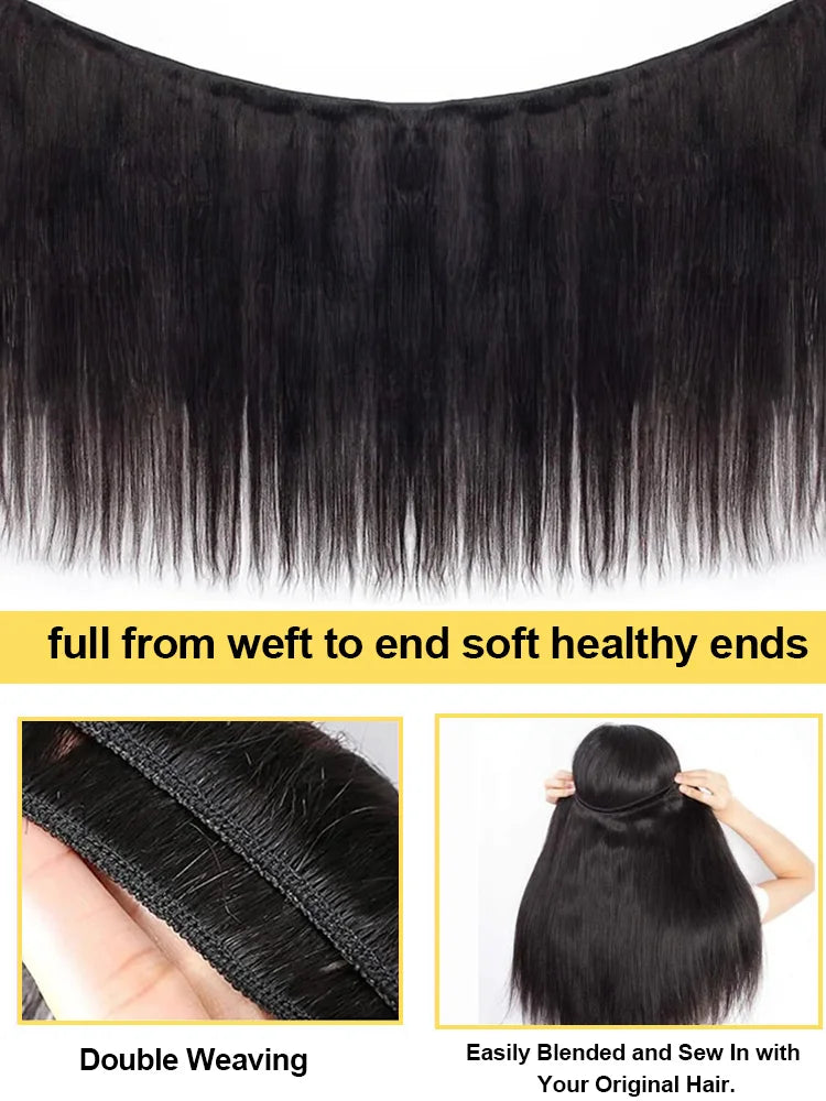 Bone Straight 100% Bundles Deal Brazilian Virgin Human Hair
