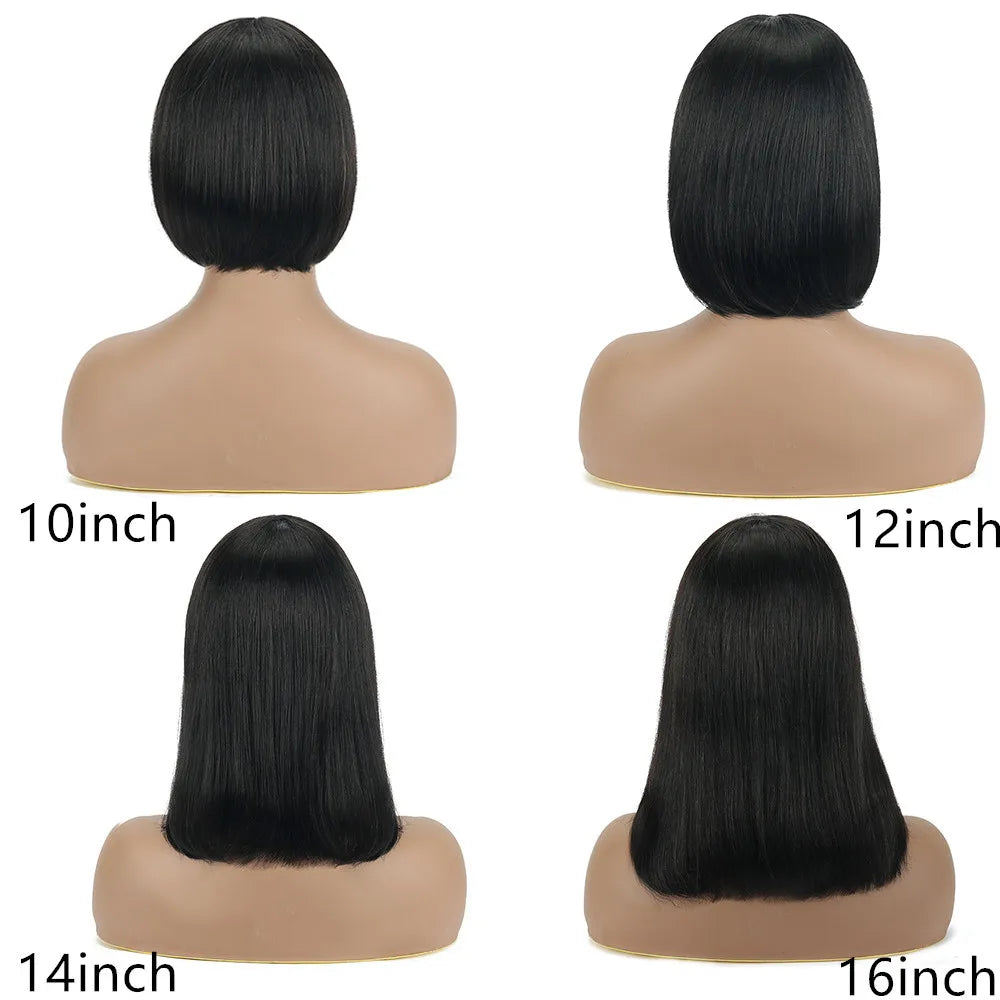 Bob Wig Human Hair Lace Front Wig 180% Density Short Straight Frontal Bob Wig