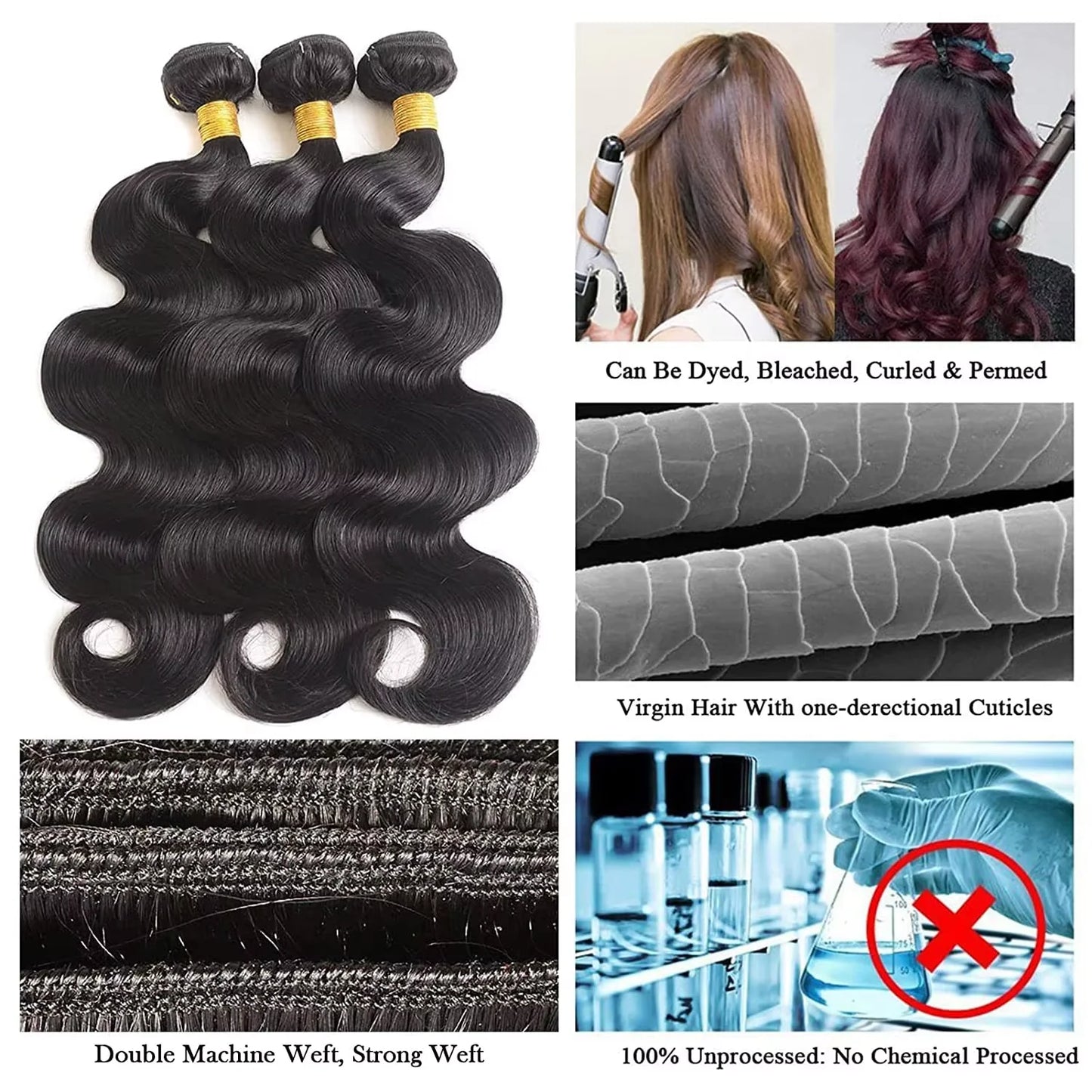 Body Wave Bundles Human Hair Brazilian Virgin