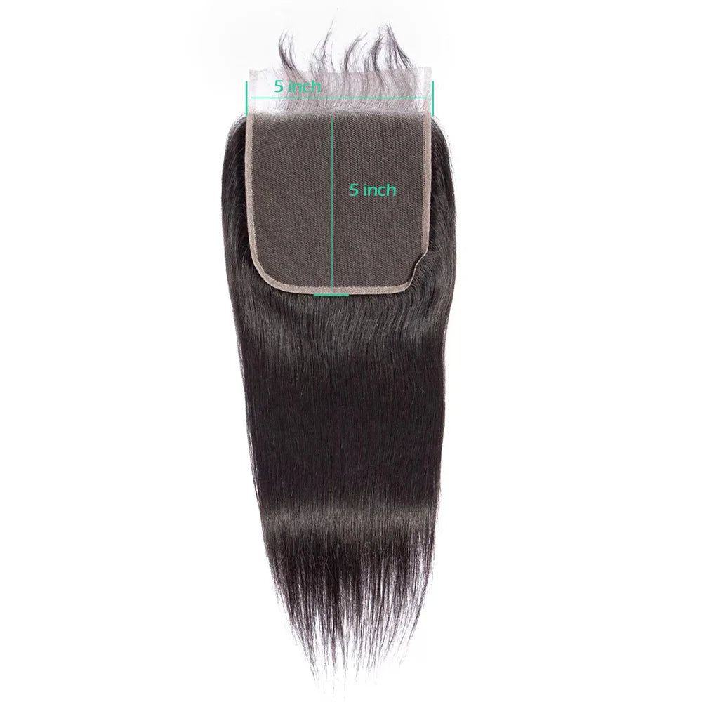 Straight Closure Human Hair Ear To Ear Transparent Frontal Lace