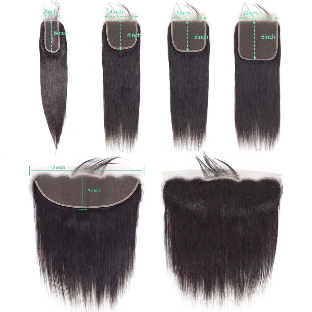 Straight Closure Human Hair Ear To Ear Transparent Frontal Lace
