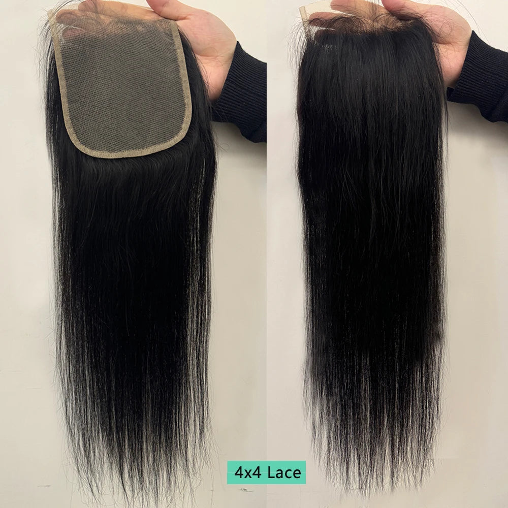 Straight Closure Human Hair Ear To Ear Transparent Frontal Lace