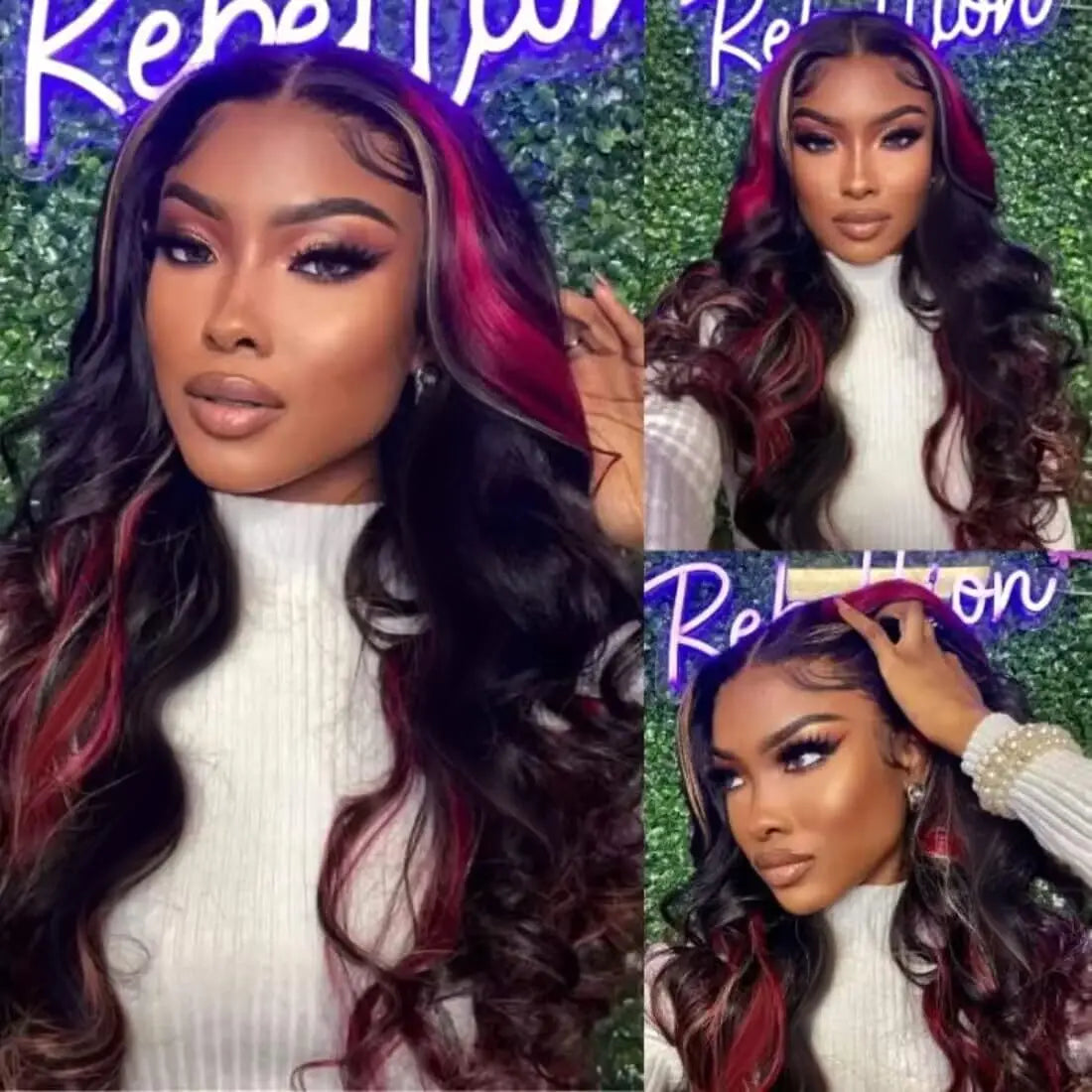 Red Wig 30 Inch Highlight 5x5 Glueless 99J Burgundy Body Wave
