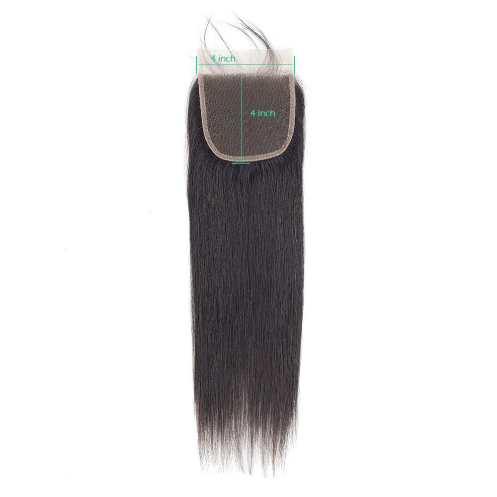 Straight Closure Human Hair Ear To Ear Transparent Frontal Lace