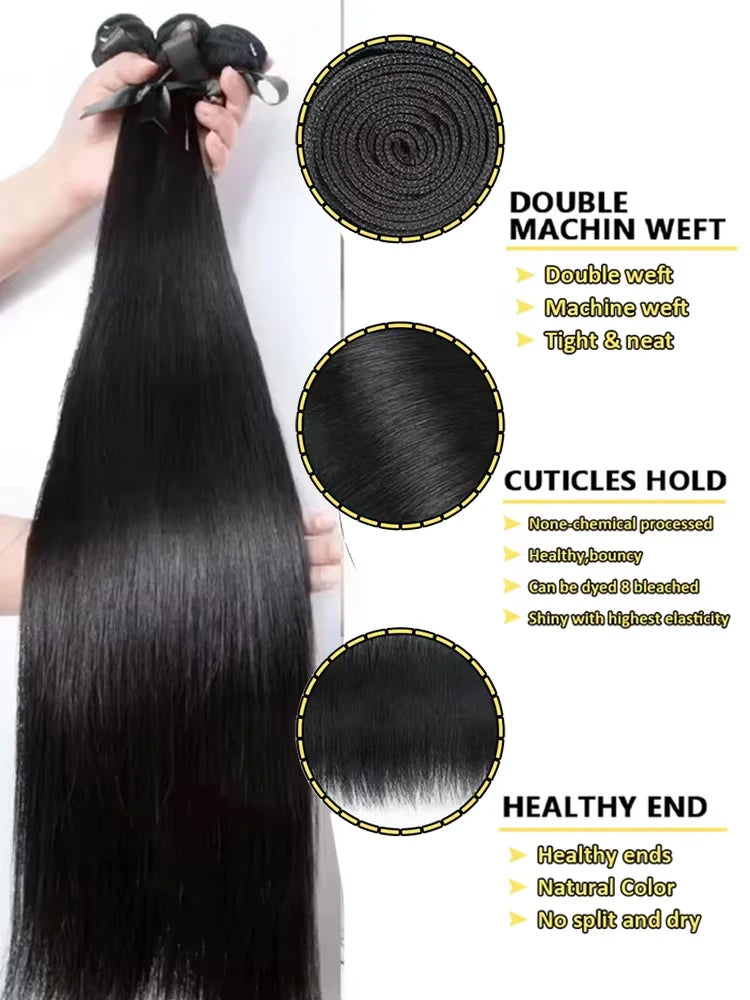 Bone Straight 100% Bundles Deal Brazilian Virgin Human Hair