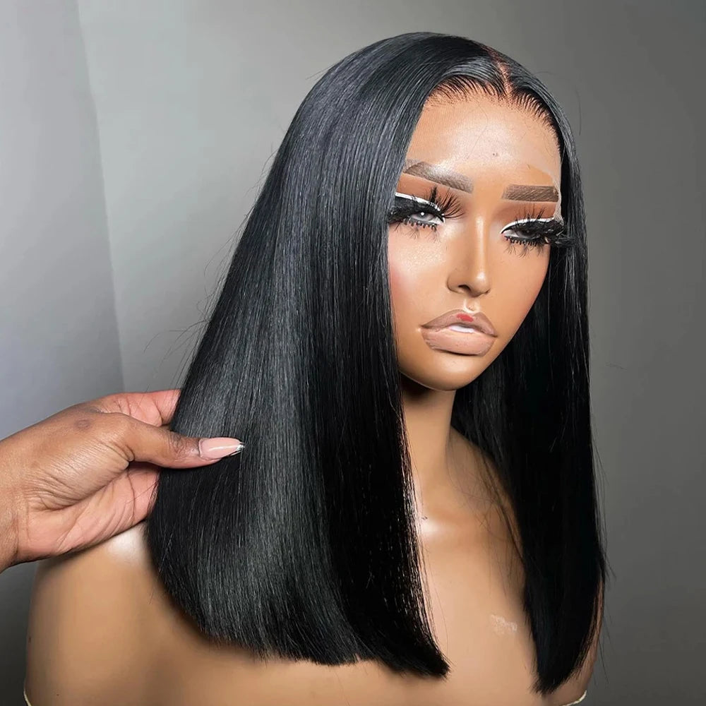 Bob Wig Human Hair Lace Front Wig 180% Density Short Straight Frontal Bob Wig