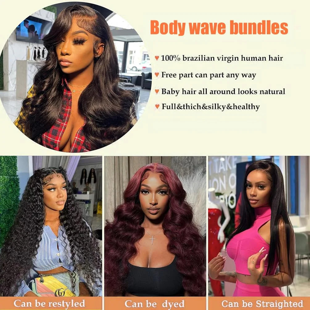 Body Wave Bundles Human Hair Brazilian Virgin