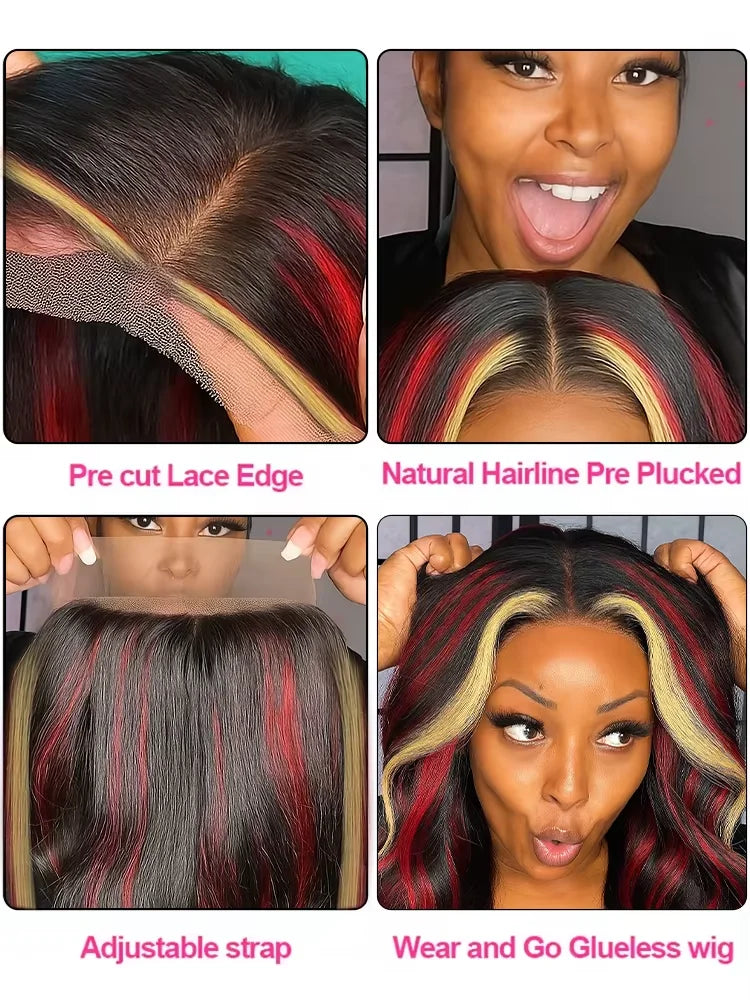 Red Wig 30 Inch Highlight 5x5 Glueless 99J Burgundy Body Wave
