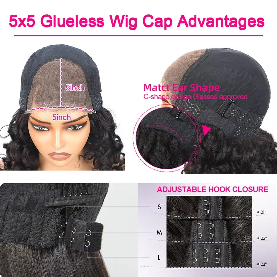 Red Wig 30 Inch Highlight 5x5 Glueless 99J Burgundy Body Wave