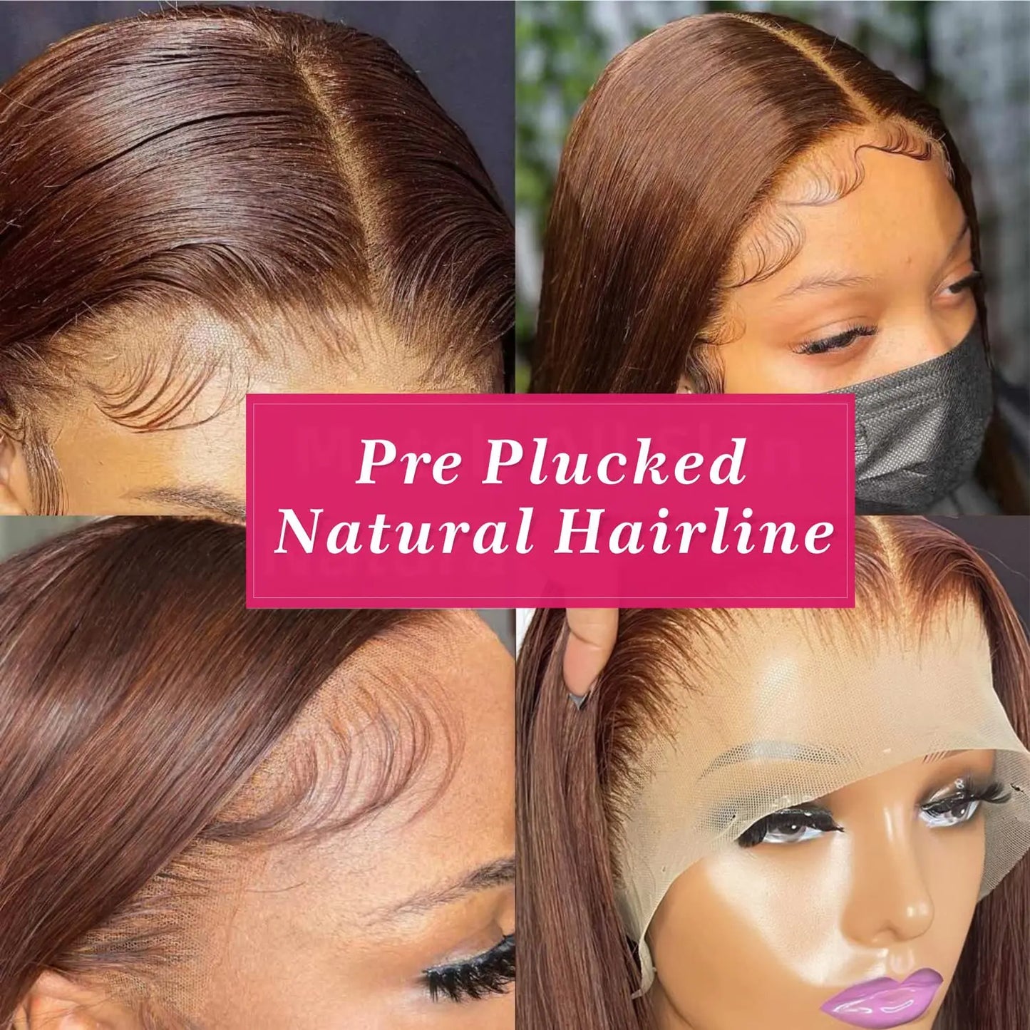 13x4 Chocolate Brown Straight Lace Front Wigs Human Hair